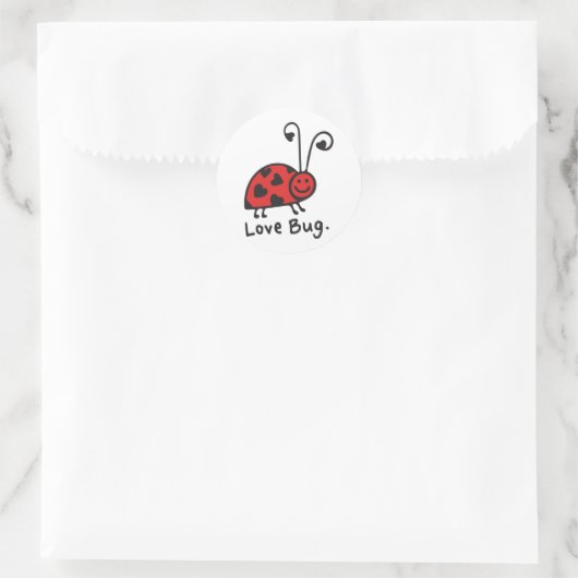 Love Bug Ronde Sticker (Tas)