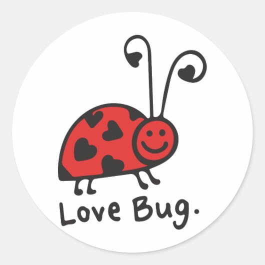 Love Bug Ronde Sticker (Voorkant)