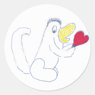 Love Bug Round Sticker