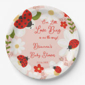 Love bug schattig lieveheersbeestje baby shower mo papieren bordje (Voorkant)