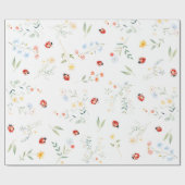 Love Bug Schattigee zomertuin Cadeaupapier (Vlak)