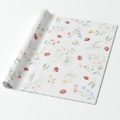 Love Bug Schattigee zomertuin Cadeaupapier (Uitgerold)