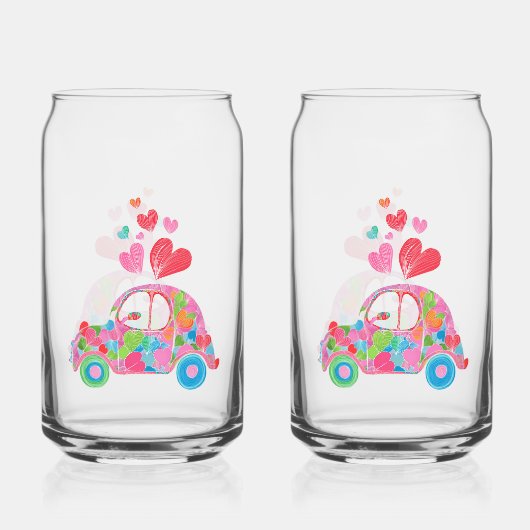 Love Bug Soda Glass Blikvorm Glas (Voorkant)