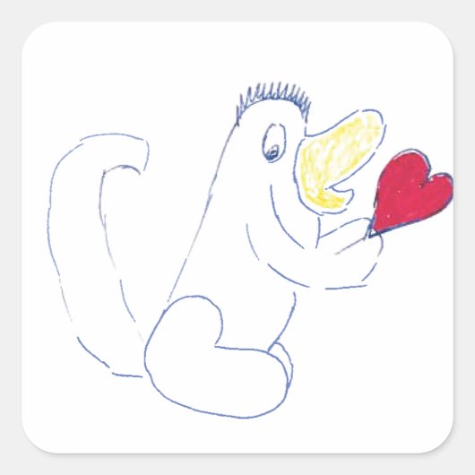 Love Bug Square Sticker (Voorkant)