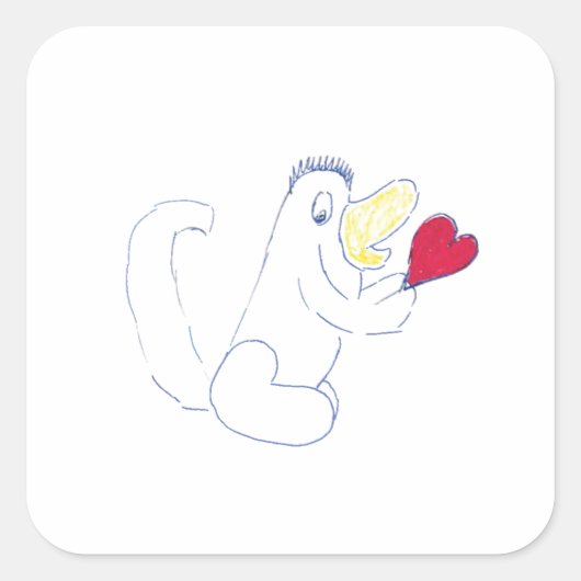 Love Bug Square Stickers (Voorkant)