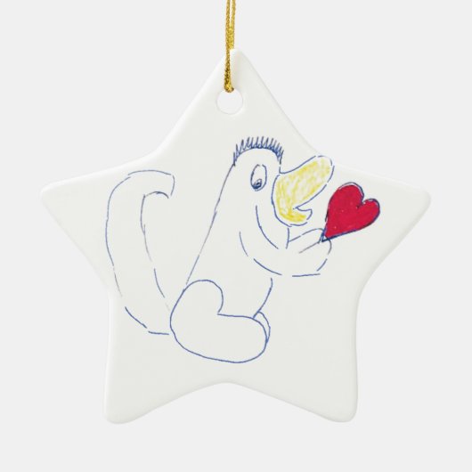 Love Bug Star Ceramic kerstversiering Keramisch Ornament (Voorkant)