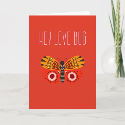 Love Bug Valentijnsdag Card Notitiekaartje (Voorkant)