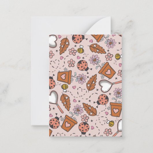 Love Bug Valentijnsdag Notitiekaartje (Achterkant)