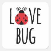 Love Bug Vierkante Sticker (Voorkant)