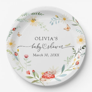 Love Bug Wildflower Baby shower Papieren Bordje