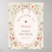 Love Bug Wildflower Boho Baby Shower Welcome  Poster (Voorkant)