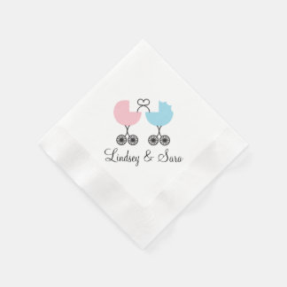 Love Buggies Joint Baby shower servetten, roze/bla Servet