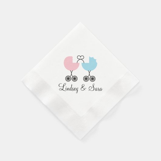 Love Buggies Joint Baby shower servetten, roze/bla Servet (Hoek)