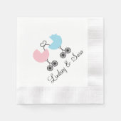 Love Buggies Joint Baby shower servetten, roze/bla Servet (Voorkant)