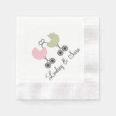 Love Buggies Joint Baby shower servetten, roze/sal Servetten (Voorkant)