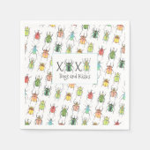 Love Bugs and Kisses XOXO Valentijnsdag Servet (Voorkant)