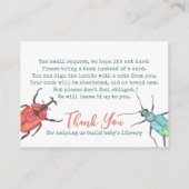Love Bugs Baby shower Boeken voor Baby Verzoek Informatiekaartje (Achterkant)