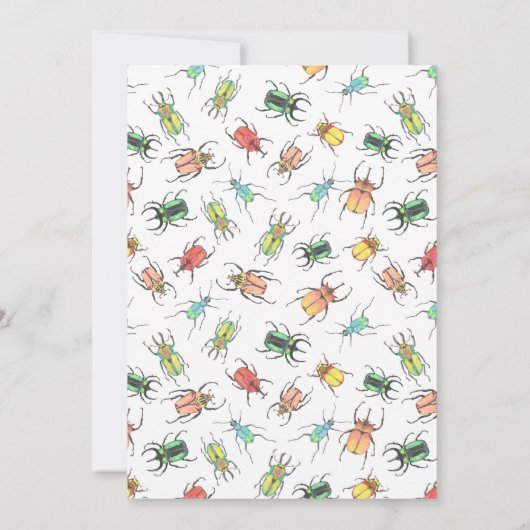 Love Bugs Birthday Kinder Invitation Kaart (Achterkant)