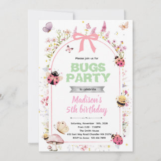 Love bugs birthday party invitation kaart