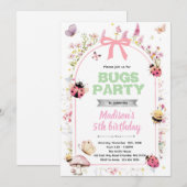 Love bugs birthday party invitation kaart (Voorkant / Achterkant)
