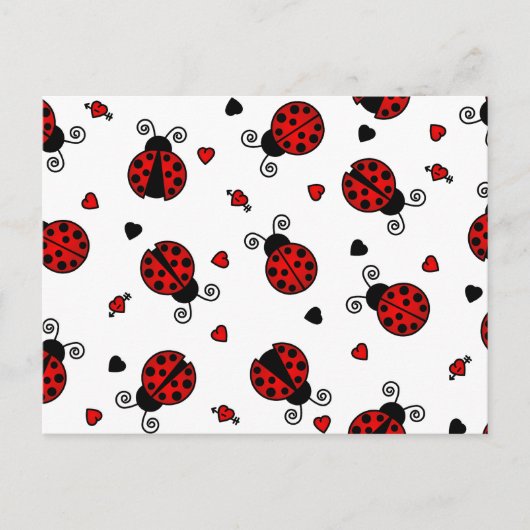 Love Bugs Red Ladybugs Briefkaart (Voorkant)