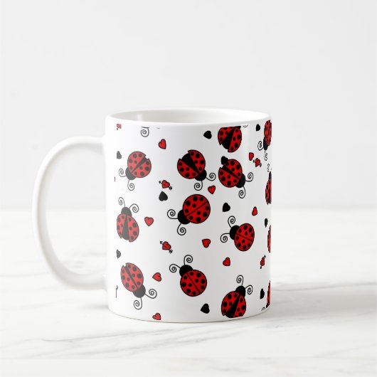 Love Bugs Red Ladybugs Koffiemok (Links)