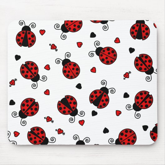 Love Bugs Red Ladybugs Muismat (Voorkant)