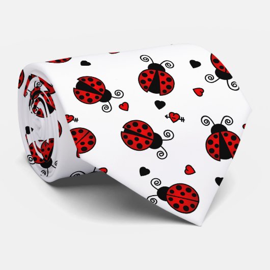 Love Bugs Red Ladybugs Stropdas (Opgerold)