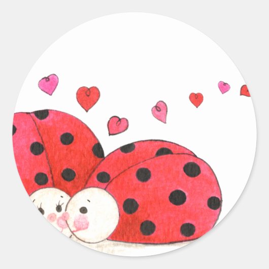 Love Bugs Ronde Sticker (Voorkant)