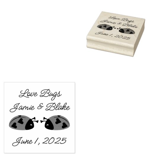  Love Bugs Rubberstempel (Gestempeld)
