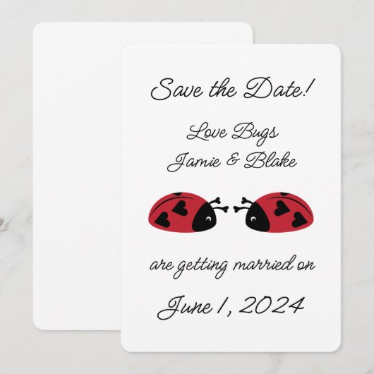 Love Bugs - Save the Date (Voorkant / Achterkant)