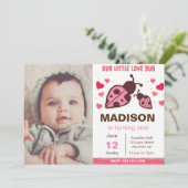 Love Bugs Valentijn verjaardagsuitnodiging met fot Kaart (Staand voorkant)