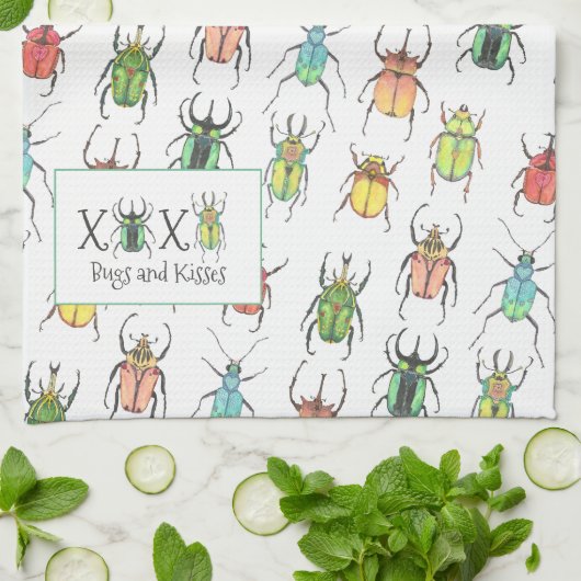 Love Bugs Valentijnsdag Theedoek (Gevouwen)