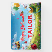 Love Bugs Verjaardagsfeest Insecten Thema Spandoek (Verticaal)