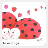 Love Bugs Vierkante Sticker (Voorkant)