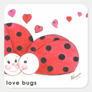 Love Bugs Vierkante Sticker
