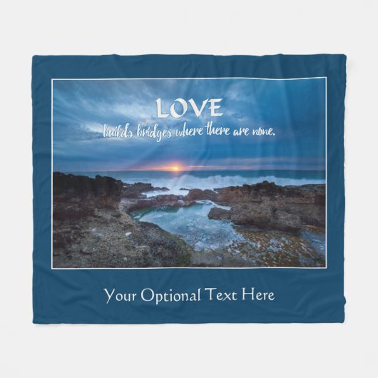 Love Builds Bridges aangepaste tekst fleece deken (Voorkant (Horizontaal))