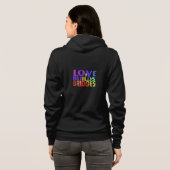 "Love Builds Bridges" Hoodie met rits. T-Shirt (Achterkant volledig)