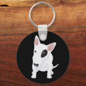 Love Bull Terrier Puppy Dog Black Sleutelhanger (Voorkant)