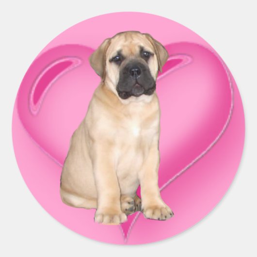 Love Bullmastiff puppy stickers (Voorkant)