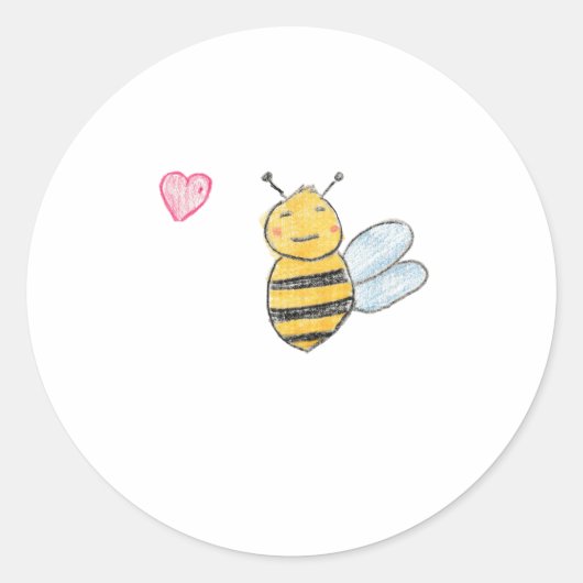 Love Bumblebee Ronde Sticker (Voorkant)