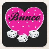 Love Bunco Pink Valentijn Heart Dice Kartonnen Onderzetters (Voorkant)