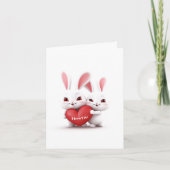 Love Bunnies | Aangepaste tekst en naam Valentijns Feestdagen Kaart (Voorkant)