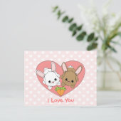 Love Bunnies Briefkaart (Staand voorkant)