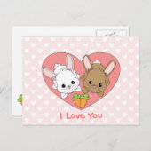 Love Bunnies Briefkaart (Voorkant / Achterkant)