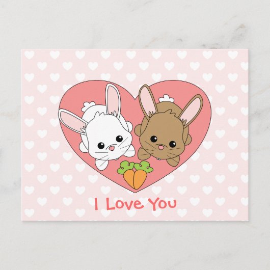 Love Bunnies Briefkaart (Voorkant)
