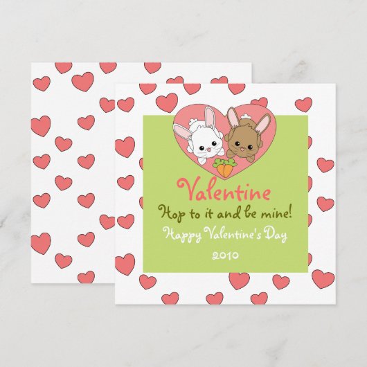 Love Bunnies Feestdagenkaart (Voorkant / Achterkant)