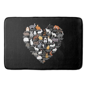 Love Bunnies Funny Rabbit Heart Badmat