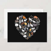 Love Bunnies Funny Rabbit Heart Feestdagenkaart (Voorkant / Achterkant)