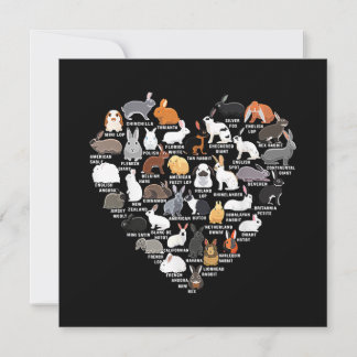 Love Bunnies Funny Rabbit Heart Kaart